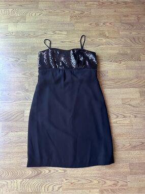 ann taylor silk dupioni dress Ann Taylor Sz 12 Silk Dupioni V-Neck Midnight Blue